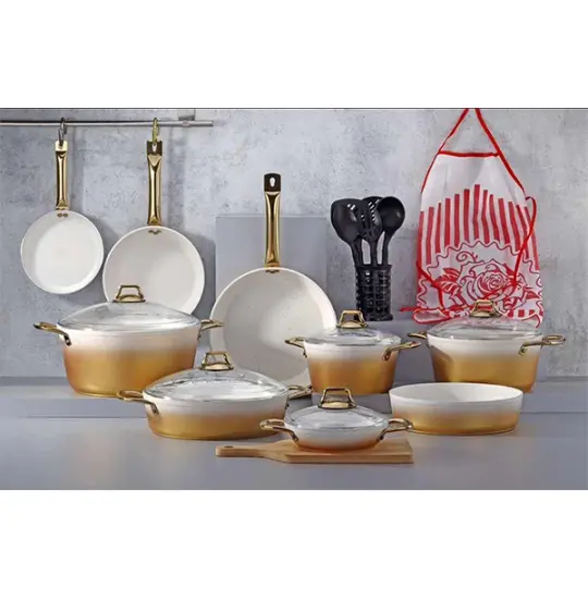 SHOSMAN QAZAN DƏSTİ 21 PARÇA Beyaz Gold (5097)