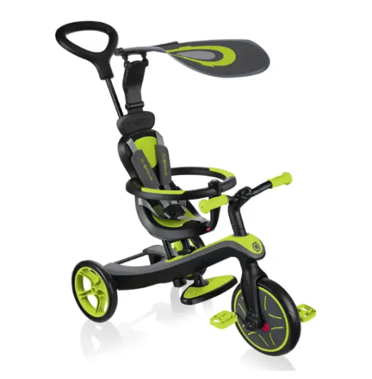 Globber EXPLORER TRIKE 4 IN 1 LIME GREEN WITH HEADREST (632-106-3)