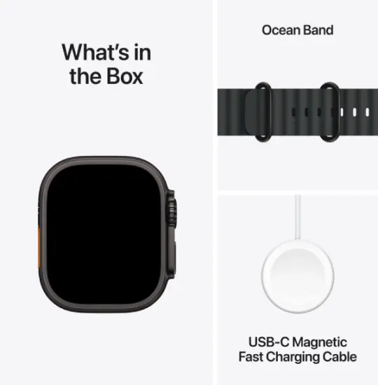 Apple Watch Ultra 2 GPS + Cellular 49mm Black Titanium Case  with Black Ocean Band Outlet (Demo)