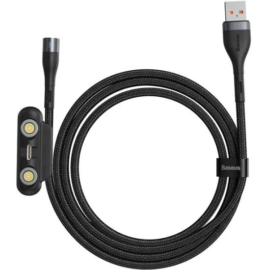 Baseus Zinc Magnetic USB Safe Fast Charging Data Cable CA1T3-BG1 Black