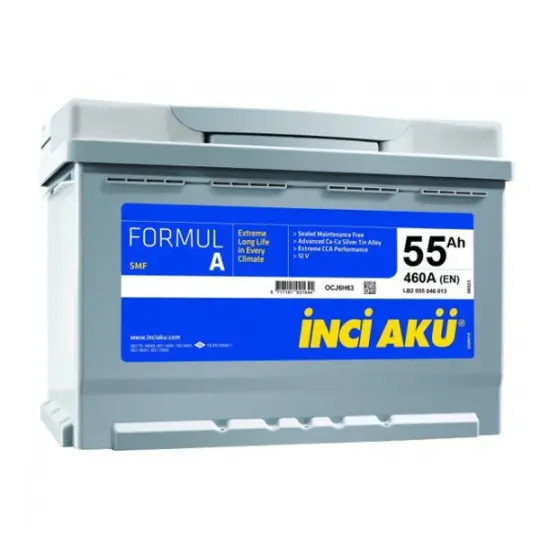 İNCİ AKÜ 55 Ah FormulA R+ 1006075