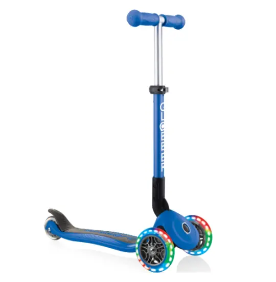 Globber JUNIOR FOLDABLE LIGHTS NAVY BLUE WITH ANODIZED TBAR (437-100)