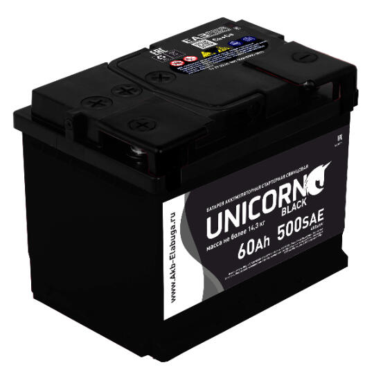 UNICORN  BLACK 60 AH-500 SAE